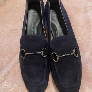 Paul Green Blue Suede Loafers with Horsebit Detail